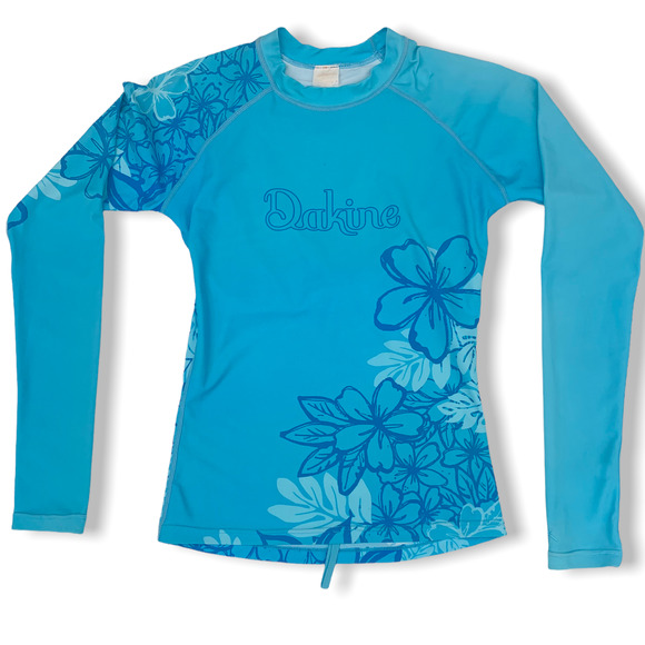 Dakine Rashguard Top Blue Flora Size Small - Picture 3 of 8
